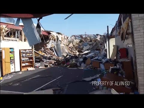 Drone video released showing damage from EF-2 tornado in Texas