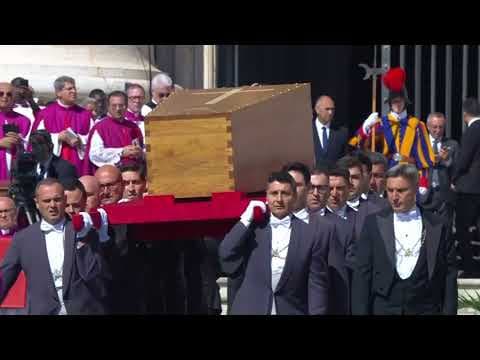 Pope's coffin in St. Peter's Square ahead of his funeral