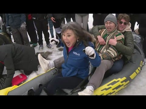 KHOU 11 crews join Houstonians sliding down hills in the snow!