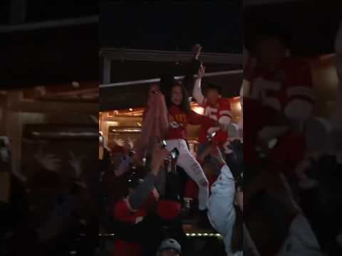 Kansas City Chiefs fans in San Diego celebrate their Super Bowl win at Home & Away in Mission Hills.
