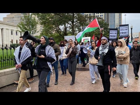 OSU “Students for Justice in Palestine” holds Stand with Gaza rally at Ohio Statehouse
