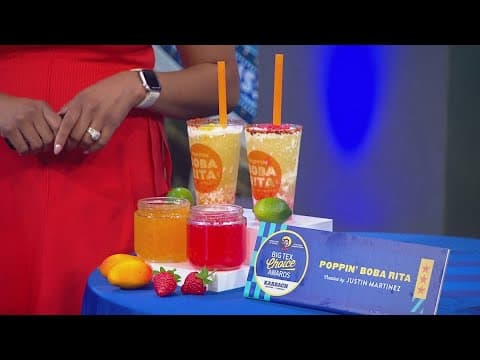 Tasting one of the drink finalists at the State Fair of Texas' 2025 Big Tex Choice Awards