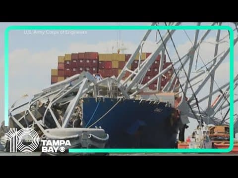 Controlled demolition of Baltimore bridge underway