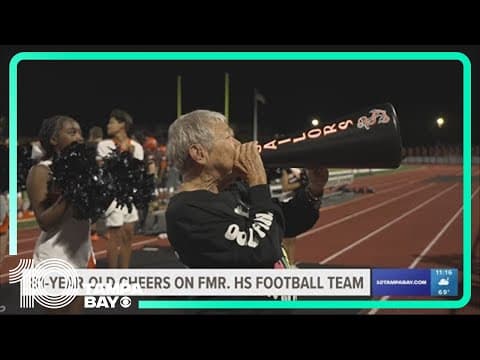 81-year-old cheers on former high school football team