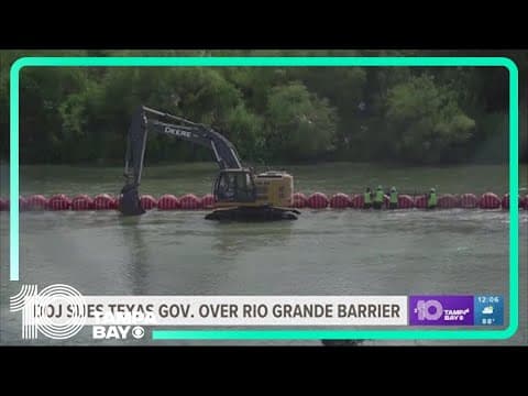 DOJ sues Texas governor to remove floating border barriers