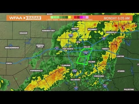 DFW Weather: Rain moves into North Texas Monday morning