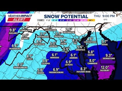 Weather Impact Alert: How much snow will the DMV see this week?