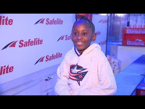 ‘Go Jackets’: 8-year-old girl helps coach Blue Jackets during 'Kids Takeover’ game