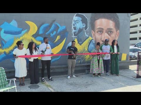 Tyrese Haliburton mural unveiled on Indianapolis barbershop building