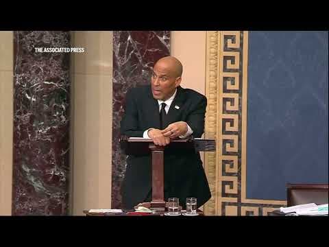 Sen. Cory Booker speaks through the night on Senate floor, criticizing Trump and Musk