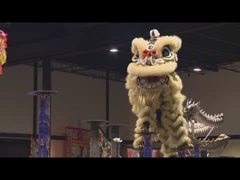 Teams compete at the Lion Dance competition in Grand Prairie