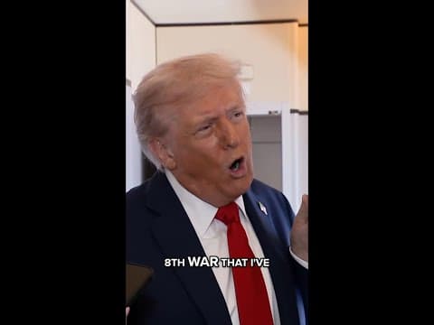 Pres. Trump says he's solved his 8th war and saved millions of lives