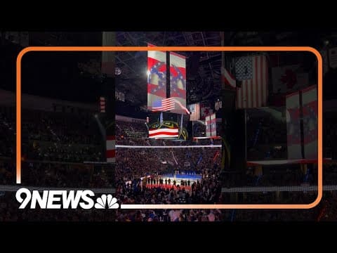 Raquel Garcia performs national anthem before Denver Nuggets vs. Lakers playoff Game 2 at Ball Arena