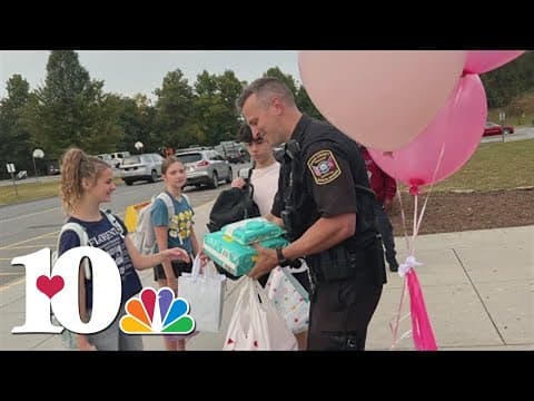 West Valley Middle students surprise expecting SRO with abundance of diapers, wipes