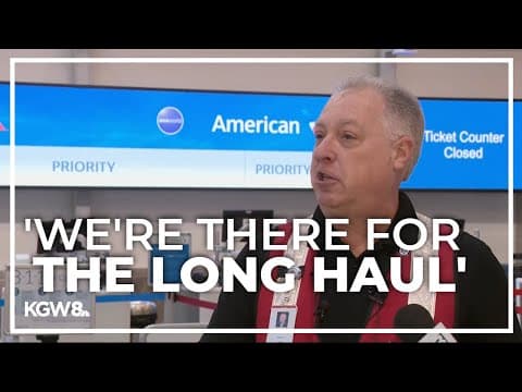 Oregon, Washington Red Cross volunteers embark from Portland airport to help California fire victims