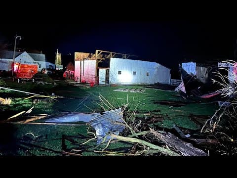 Damage reported in multiple Indiana counties after strong storms, including possible tornadoes