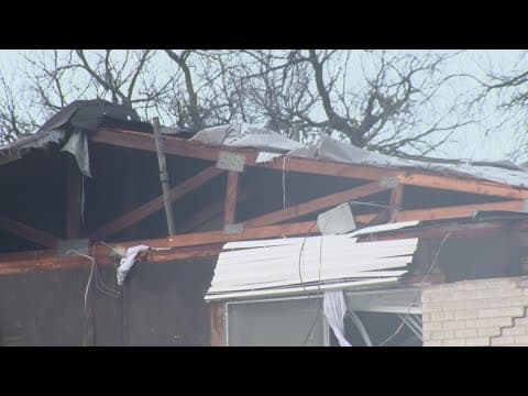 Storm damage in Irving in North Texas