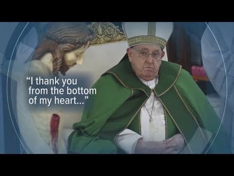 Pope Francis speaks for first time since hospitalization