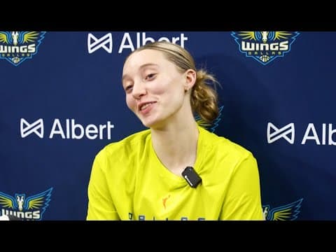 Paige Bueckers speaks to media before Wings-Lynx game
