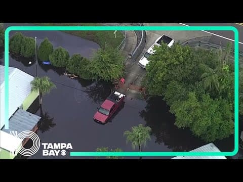 LIVE AERIALS: Sky 10 is over floodwaters in Hillsborough County