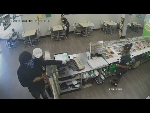 Man armed with a large knife robs Subway