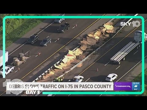 Plywood spills across parts of I-75 in Pasco County