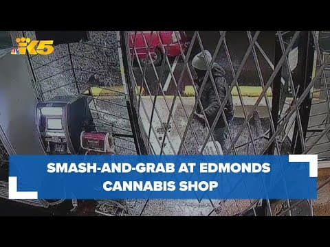 Burglars attempt to steal ATM after ramming minivan into Edmonds weed dispensary