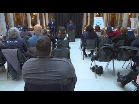 Victim advocates gather at Indiana Statehouse to mark Human Trafficking Awareness Month