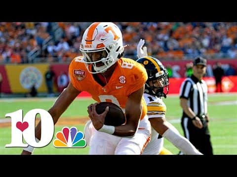 Tennessee celebrates 35-0 shut-out win against Iowa in the Citrus Bowl
