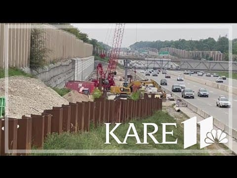 Drainage tanks being installed along Interstate 35W