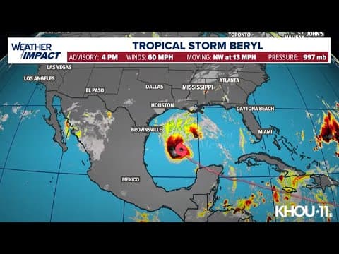 Tropical Storm Beryl tracker: Forecast path and spaghetti models