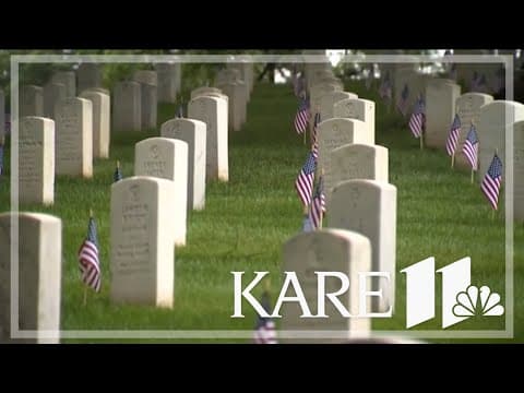 Flags placed at Arlington National Cemetery for Memorial Day