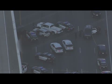 Man killed in shootout on Southwest Freeway after kidnapping wife, child, HPD says