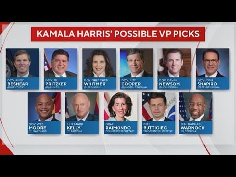 Who are Kamala Harris' possible vice presidential candidates?