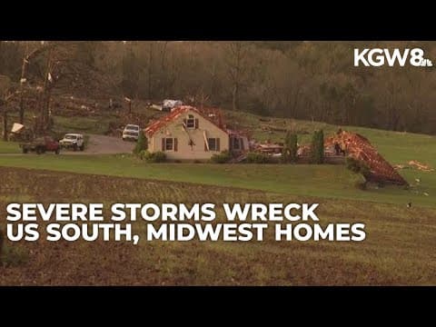 Severe storms rip roofs off homes in the South, Midwest