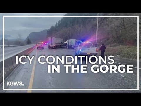 Icy conditions in the Columba River Gorge precede deadly crash on I-84