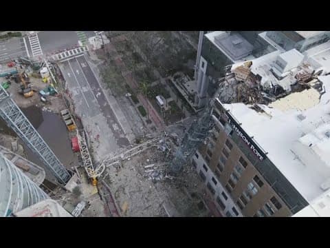 Legal battle unfolds after crane falls onto building during Hurricane Milton
