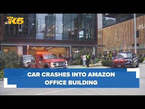 Driver smashes into Amazon office building