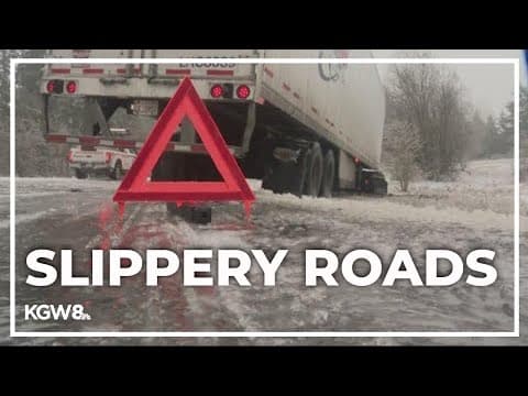 'Horrible driving conditions': Icy roads causes trucks, cars to slip off