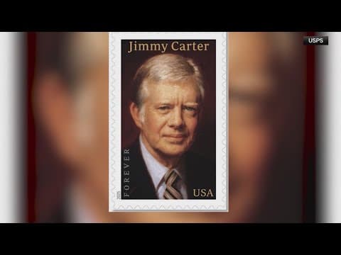 President Jimmy Carter will be on the US Postal Service's new stamp