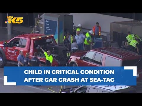 Child in critical condition after car crash at Sea-Tac Airport