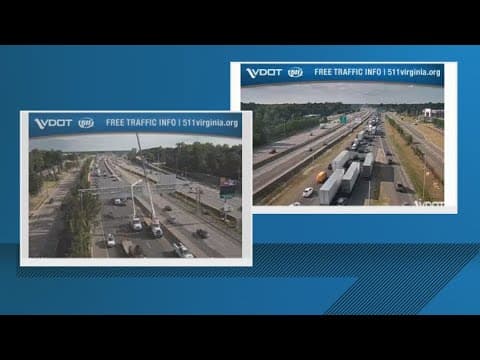 Dump truck hit sign causing major delays on I-95 in Fairfax County
