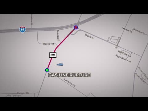Gas line rupture shuts down stretch of FM 2218 in Fort Bend County