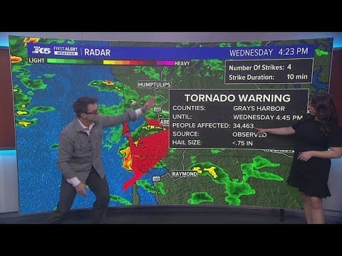 How Tornado Warning in Grays Harbor County is related to bomb cyclone