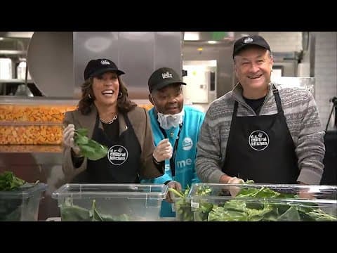 VP Kamala Harris, Doug Emhoff visit food kitchen on Thanksgiving (Nov. 28, 2024)