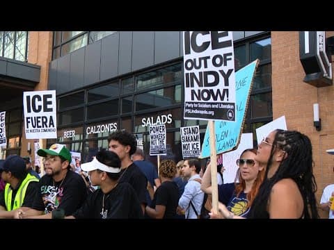 ICE protest outside Gainbridge Fieldhouse