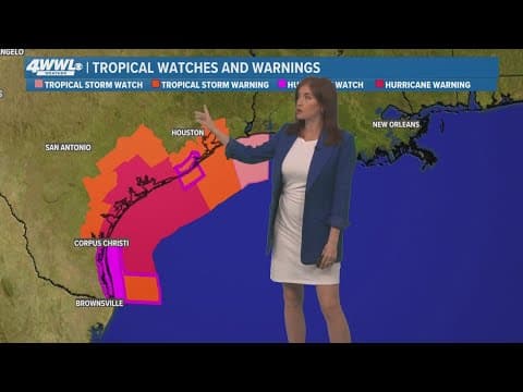 Saturday 5 PM Tropical Update: Southeast Texas coast under hurricane and tropical storm warnings