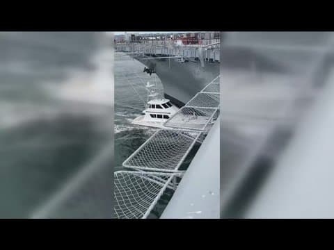 Boat crashes into USS Midway Museum
