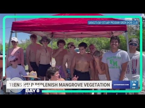 Teenagers help replenish mangrove vegetation in southwest Florida