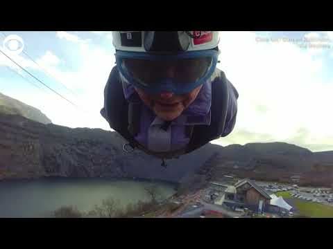 85-year-old rides world's fastest zipline